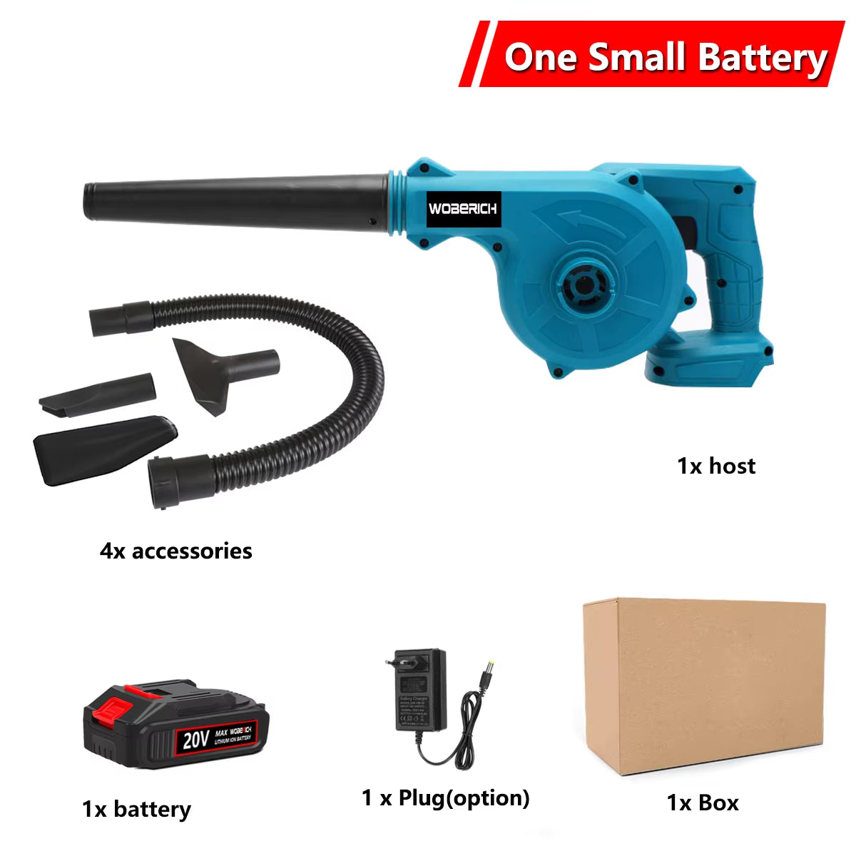 Cordless Electric Air Blower 2 in 1 Blowing&Suction Leaf Blower PC Dust Collector Vacuum Cleanner for Makita Battery